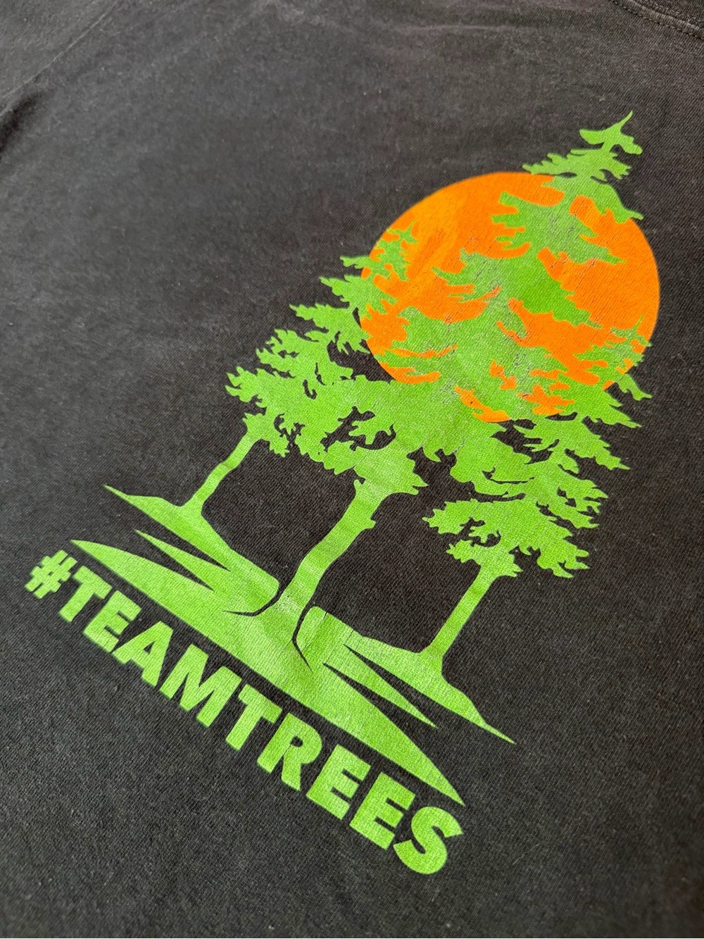 TeamTrees Graphic Tee Black‎ Nature Environmental Shirt Mens Large